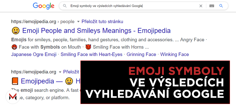 Emotikony ve výsledcích vyhledávání Google